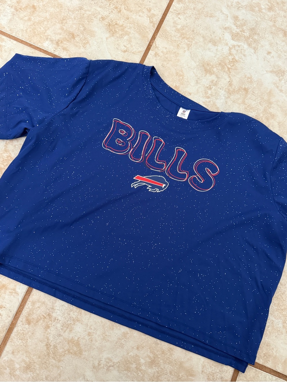 Women’s Blue Bills Cropped Graphic Tee - Team Logo